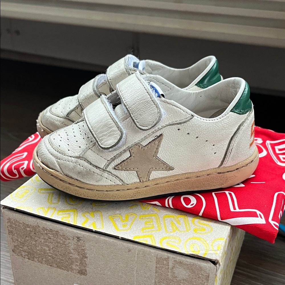 Golden Goose Kid Ball Star Strap Velcro Sneakers 23